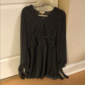 Long sleeve polka dot dress